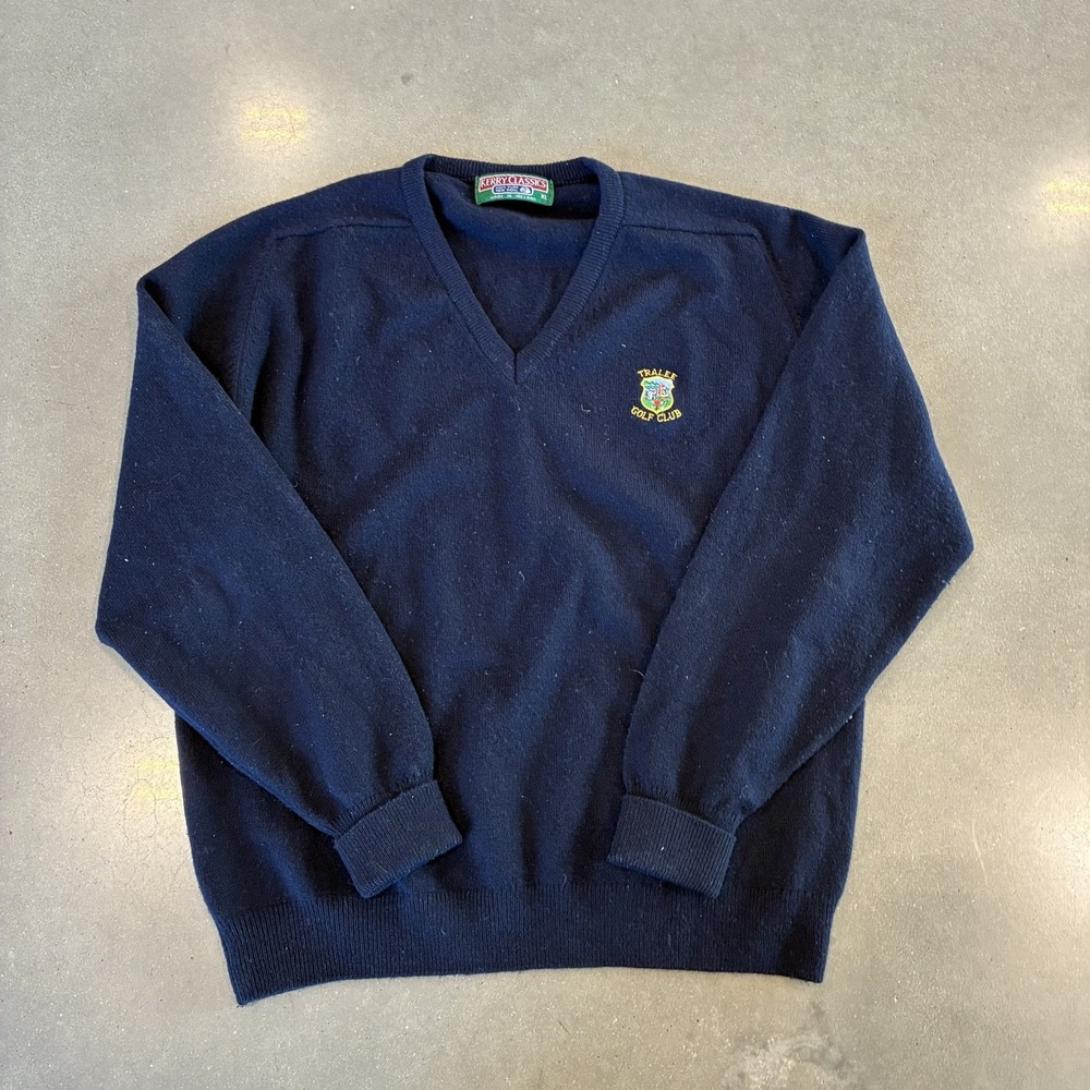 VTG TRALEE Golf Club KERRY Classic New Wool Par 72 V Neck Sweater Ireland XL
